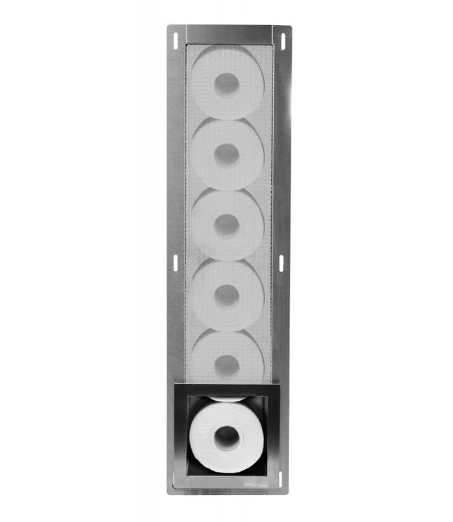 Inbouw Reserve toiletrolhouder Goud Geborsteld - RVS 66x14x12 cm