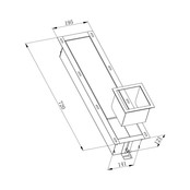 Inbouw Reserve toiletrolhouder Gun Metal - RVS 66x14x12 cm