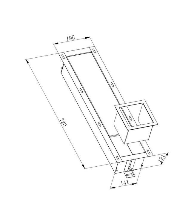 Inbouw Reserve toiletrolhouder Gun Metal - RVS 66x14x12 cm