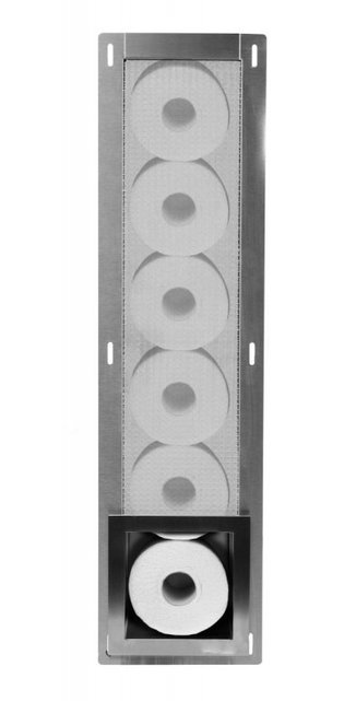 Inbouw Reserve toiletrolhouder Brons Geborsteld - RVS 66x14x12 cm