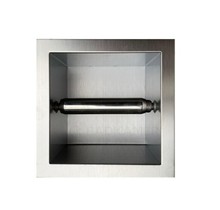 Inbouw Toiletrolhouder Gunmetal 13,5x13x9 cm zonder klep RVS