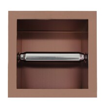 Inbouw Toiletrolhouder Brons 13,5x13x9 cm zonder klep RVS