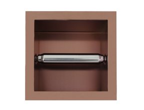 Inbouw Toiletrolhouder Brons 13,5x13x9 cm zonder klep RVS