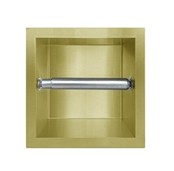 Inbouw Toiletrolhouder Goud geborsteld 13,5x13x9 cm zonder klep RVS