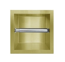 Inbouw Toiletrolhouder Goud geborsteld 13,5x13x9 cm zonder klep RVS