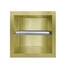 Inbouw Toiletrolhouder Goud geborsteld 13,5x13x9 cm zonder klep RVS