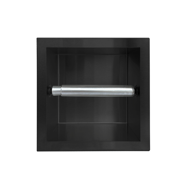 Inbouw Toiletrolhouder Goud geborsteld 13,5x13x9 cm zonder klep RVS