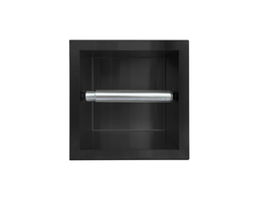 Inbouw Toiletrolhouder Mat Zwart 13,5x13x9 cm zonder klep RVS