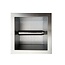SANI-SUPPLY Inbouw Toiletrolhouder Mat Zwart 13,5x13x9 cm zonder klep RVS