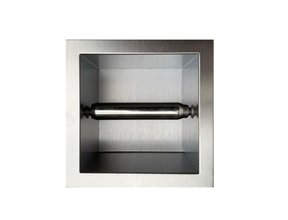 Inbouw Toiletrolhouder RVS 13,5x13x9 cm zonder klep RVS
