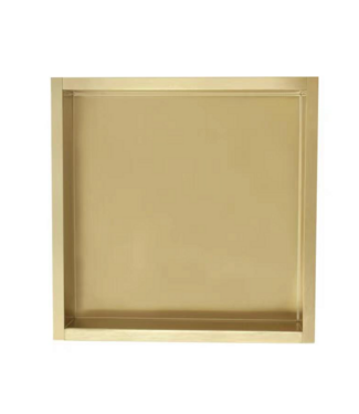 SANI-SUPPLY Nisjes Badkamer Effeze Goud Geborsteld 30x30x7 cm Inbouw wandnis RVS
