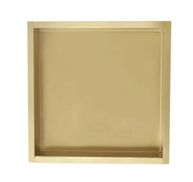 Nisjes Badkamer Effeze Goud Geborsteld 30x30x7 cm Inbouw wandnis RVS