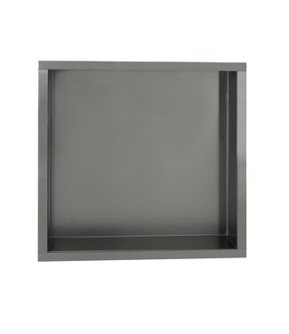 SANI-SUPPLY Nisjes Badkamer Effeze Gunmetal 30x30x7 cm Inbouw wandnis RVS