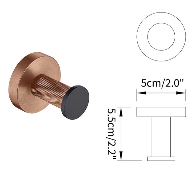 Toilet Accessoires set Copper Lux Zwart - Koper Toiletborstelhouder Toiletrolhouder en handdoekhaak