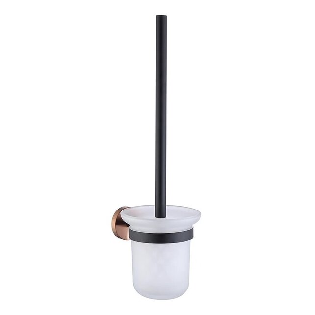 Toilet Accessoires set Copper Lux Zwart - Koper Toiletborstelhouder Toiletrolhouder en handdoekhaak