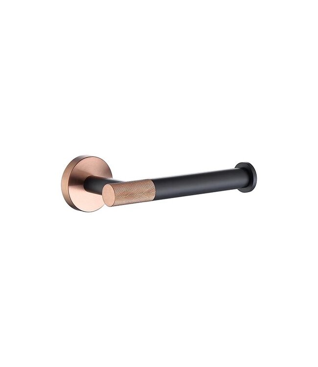 Toilet Accessoires set Copper Lux Zwart & Koper Toiletborstelhouder Reserverolhouder Toiletrolhouder  handdoekhaak