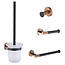 Toilet Accessoires set Copper Lux Zwart & Koper Toiletborstelhouder Reserverolhouder Toiletrolhouder handdoekhaak