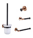 Toilet Accessoires set Copper Lux Zwart & Koper Toiletborstelhouder Reserverolhouder Toiletrolhouder  handdoekhaak