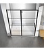 Douchedeur Collins Nisdeur Draaideur 110x200cm Mat Zwart Antikalk Helderglas 8mm Veiligheidsglas Easy Clean