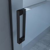 Douchedeur Collins Nisdeur Draaideur 110x200cm Mat Zwart Antikalk Helderglas 8mm Veiligheidsglas Easy Clean