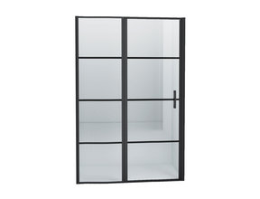 Douchedeur Collins Nisdeur Draaideur 80x200cm Mat Zwart Antikalk Helderglas 8mm Veiligheidsglas Easy Clean