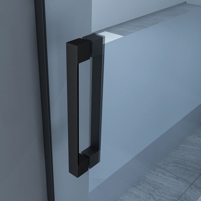 Douchedeur Collins Nisdeur Draaideur 80x200cm Mat Zwart Antikalk Helderglas 8mm Veiligheidsglas Easy Clean