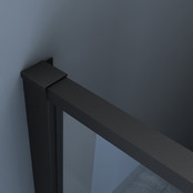 Douchedeur Collins Nisdeur Draaideur 80x200cm Mat Zwart Antikalk Helderglas 8mm Veiligheidsglas Easy Clean