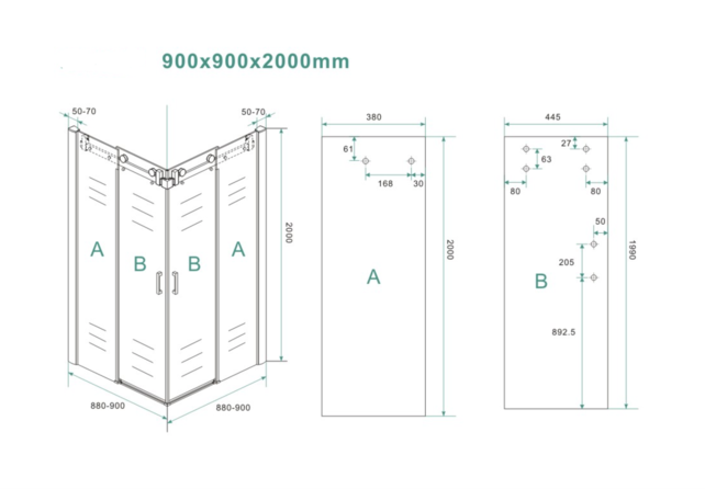 Douchecabine Slice Vierkant Schuifdeur 90x90x200cm Antikalk Helder Glas Chroom Profiel 8mm Veiligheidsglas Easy Clean Douchecabine Slice Vierkant Schuifdeur 90x90x200cm Antikalk Helder Glas Chroom Profiel 8mm Veiligheidsglas Easy Clean