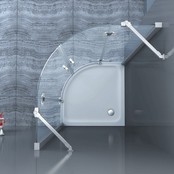 Douchecabine Kwartrond Draaideur 100x100x200cm Antikalk Helder Glas Chroom Profiel 8mm Veiligheidsglas Easy Clean