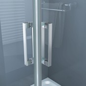 Douchecabine Kwartrond Draaideur 100x100x200cm Antikalk Helder Glas Chroom Profiel 8mm Veiligheidsglas Easy Clean