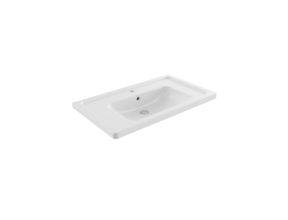 Bocchi Keramische Wastafel Taormina 85x49x4cm Wit vrij ophangbaar met kraangat en overloop