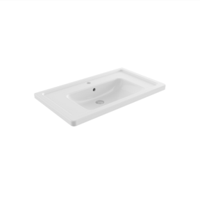 Bocchi Keramische Wastafel Taormina 85x49x4cm Wit vrij ophangbaar met kraangat en overloop