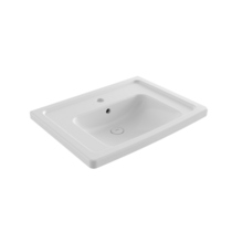 Bocchi Keramische Wastafel Taormina 65x49x4cm Wit vrij ophangbaar met kraangat en overloop