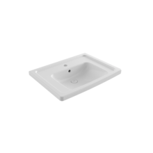 Bocchi Keramische Wastafel Taormina 65x49x4cm Wit vrij ophangbaar met kraangat en overloop