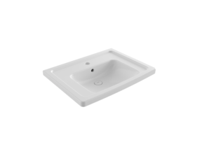 Bocchi Keramische Wastafel Taormina 65x49x4cm Wit vrij ophangbaar met kraangat en overloop