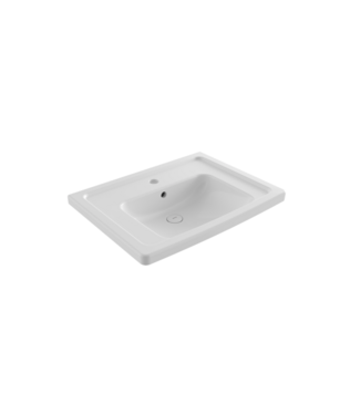 BOCCHI Bocchi Keramische Wastafel Taormina 65x49x4cm Wit vrij ophangbaar met kraangat en overloop