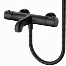 Badkraan set Mila Mat Zwart Exclusive Thermostatische Badkranen met Handdouche