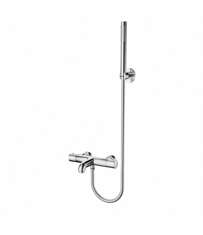 Badkraan set Mila Mat Zwart Exclusive Thermostatische Badkranen met Handdouche