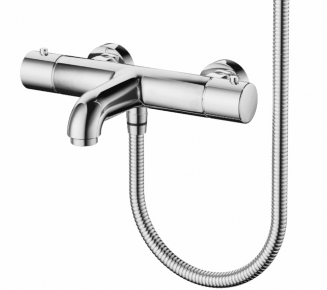 Badkraan set Mila Chroom Exclusieve Thermostatische Badkranen met Handdouche Badkraan set Mila Chroom Exclusieve Thermostatische Badkranen met Handdouche