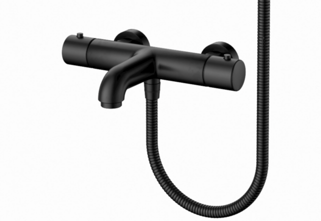 Badkraan set Mila Gun Metal Exclusieve Thermostatische Badkranen met Handdouche