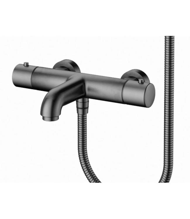 Badkraan set Mila Gun Metal Exclusieve Thermostatische Badkranen met Handdouche