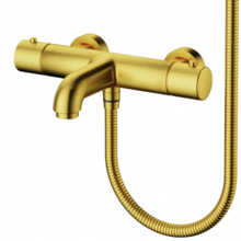 Badkraan set Mila Geb. Goud Exclusieve Thermostatische Badkranen met Handdouche