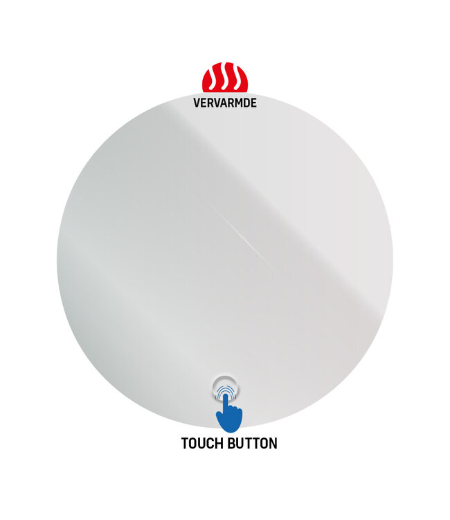 Ronde spiegel Omega Ø 100 cm met Led-Verlichting touch bediening