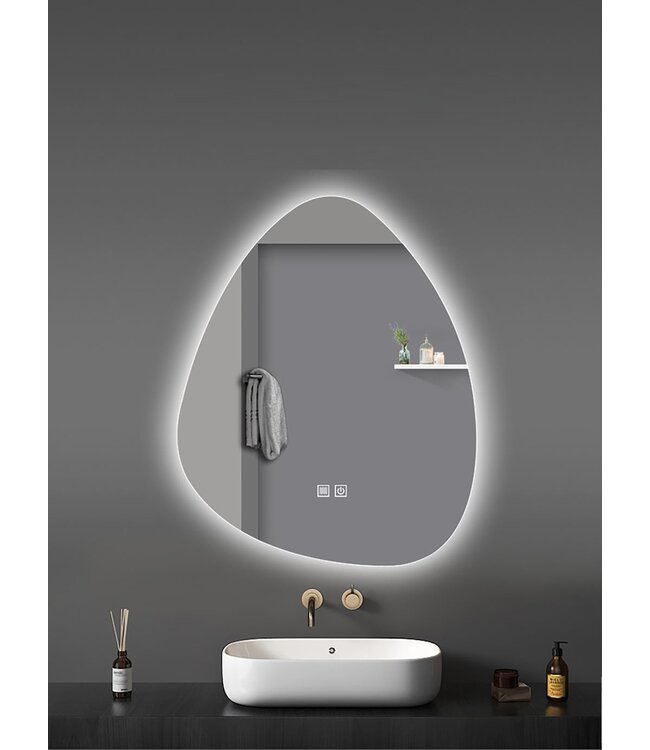 Spiegel UOVO Ovaal 100x60cm Dimbaar Led-verlichting Touch bediening