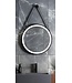 ALONI Spiegel Cintura 80cm Rond Zwart met band - Led verlichting  dimbaar met touchbediening