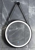Spiegel Cintura 80cm Rond Zwart met band - Led verlichting  dimbaar met touchbediening