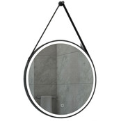 Spiegel Cintura 80cm Rond Zwart met band - Led verlichting  dimbaar met touchbediening