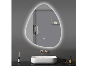 Spiegel UOVO Ovaal 100x60cm Anti-condens Dimbaar Led-verlichting Touch bediening  met spiegelverwarming