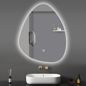 Spiegel UOVO Ovaal 100x60cm Anti-condens Dimbaar Led-verlichting Touch bediening  met spiegelverwarming