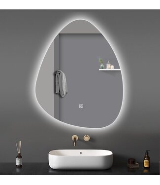 ALONI Spiegel UOVO Ovaal 100x60cm Anti-condens Dimbaar Led-verlichting Touch bediening  met spiegelverwarming